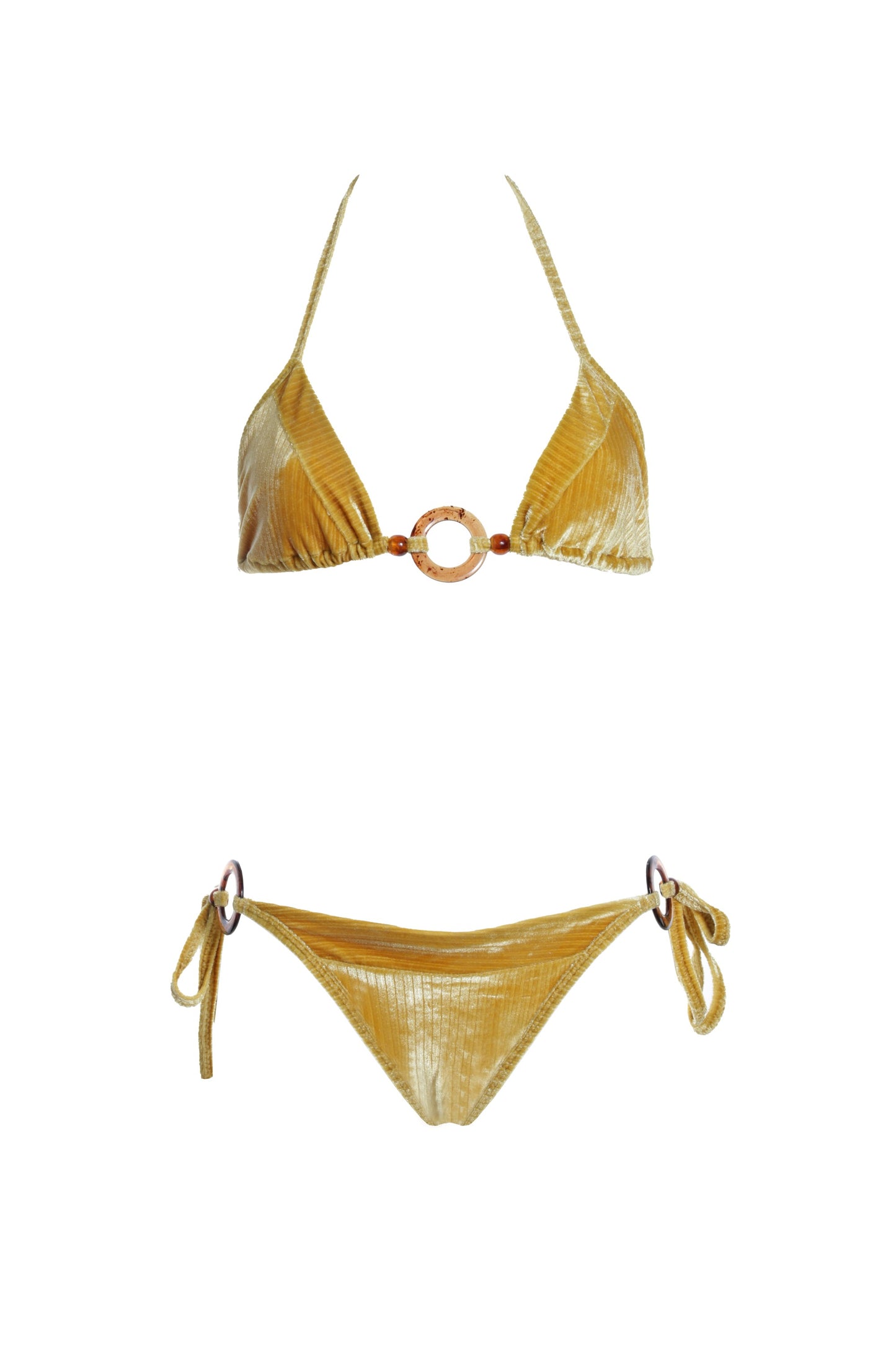 Triangolo e slip con anelli tartarugati