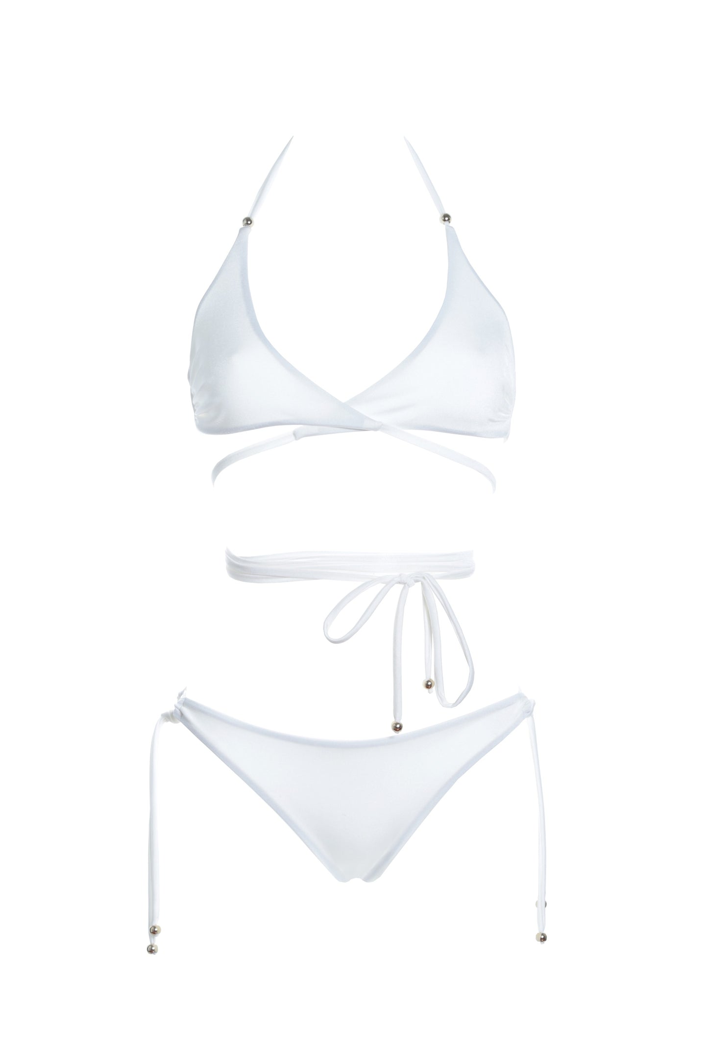 Brassiere with long laces and briefs