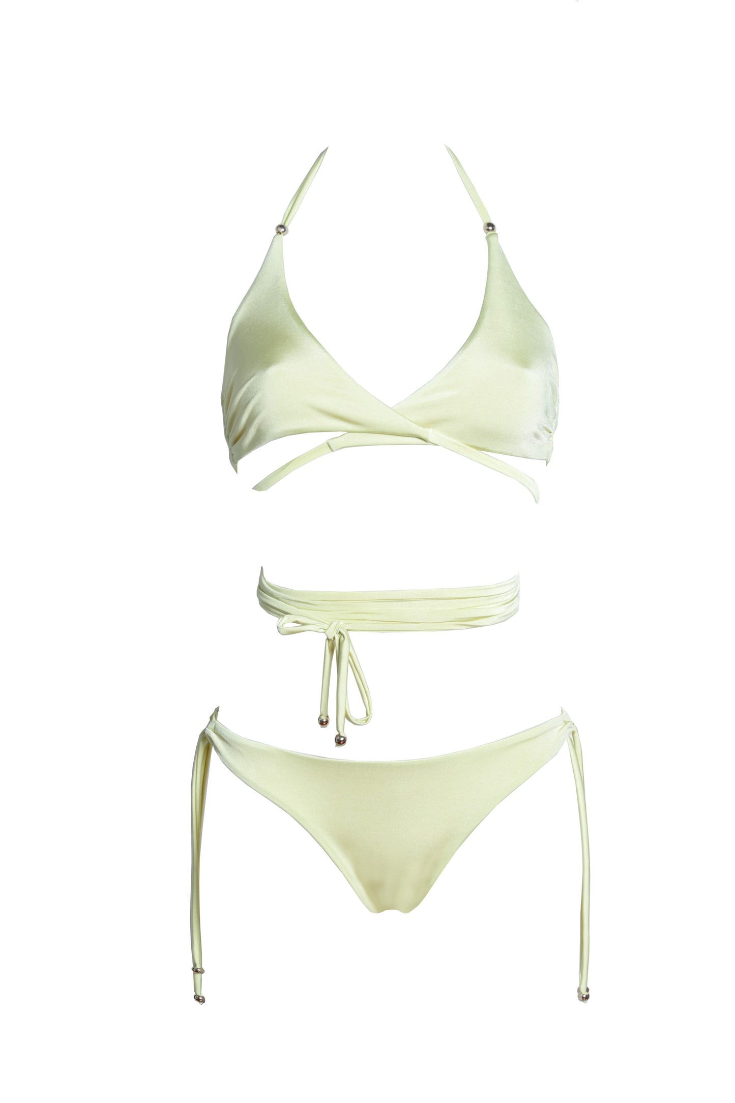Brassiere with long laces and briefs