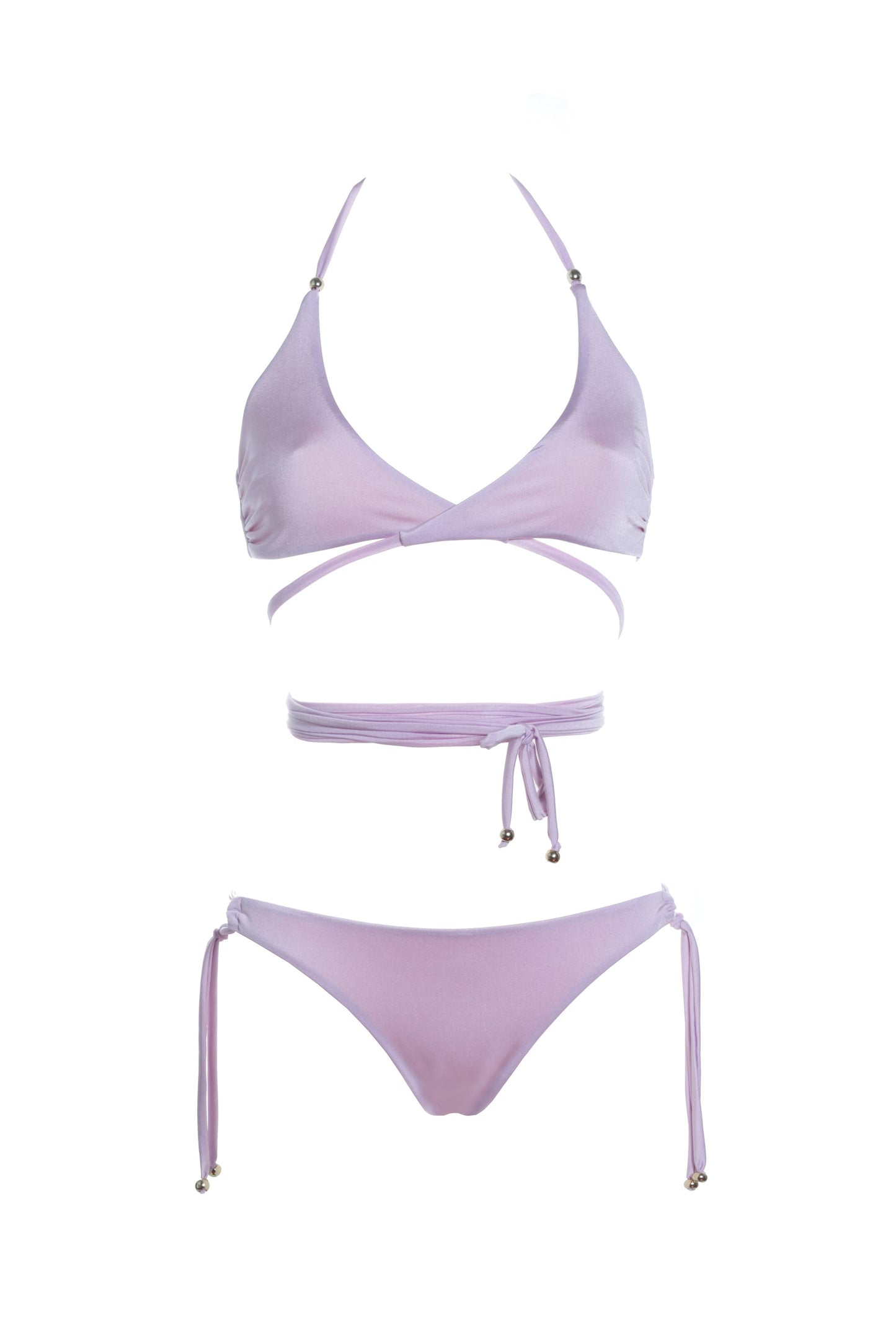 Brassiere con lacci lunghi e slip